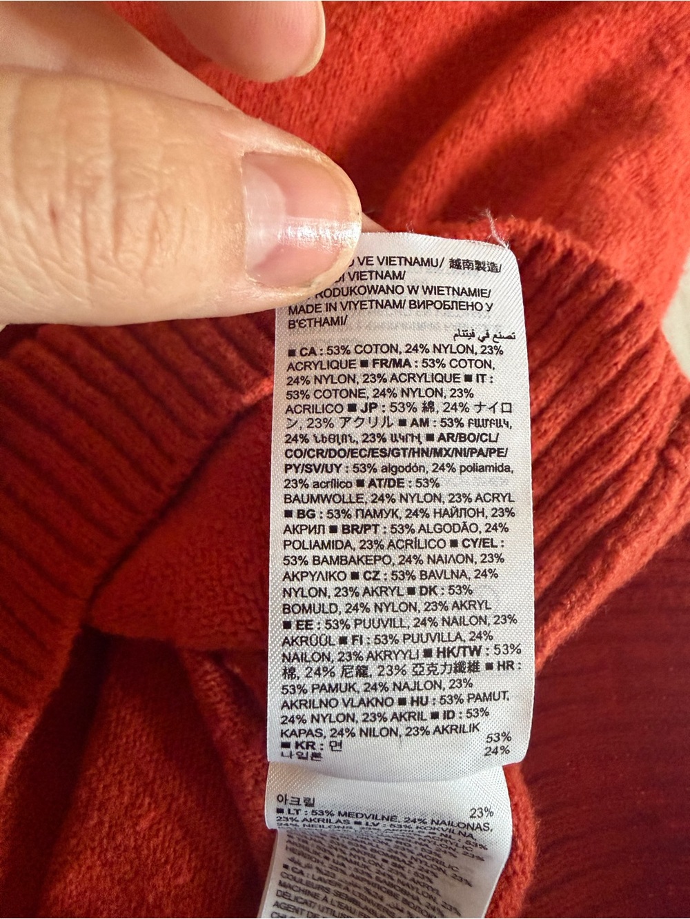 GAP V-Neck Sweater in Bright Orange - Picture 6 of 6